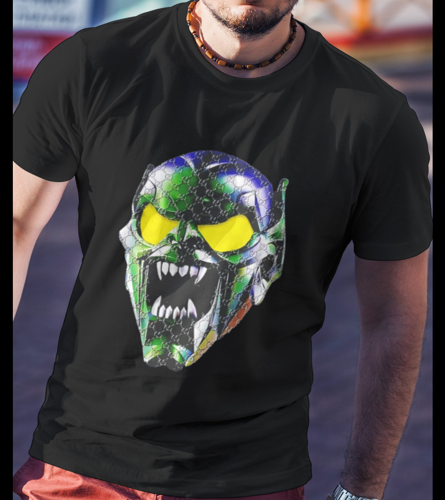 Spider Man Green Goblin Fierce Face With Distinct Texture T-Shirt