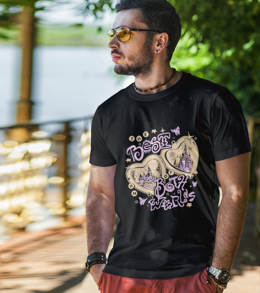 The Best Of Both Worlds Hearts Butterflies Castle Stars T-Shirt