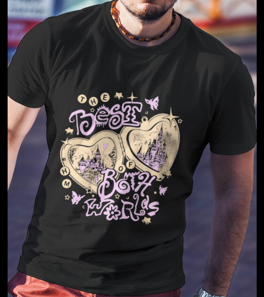 The Best Of Both Worlds Hearts Butterflies Castle Stars T-Shirt