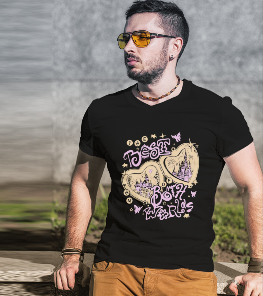The Best Of Both Worlds Hearts Butterflies Castle Stars T-Shirt