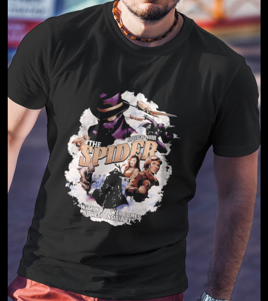 The Spider With No Power Comes No Responsibility Noir Classic Action T-Shirt