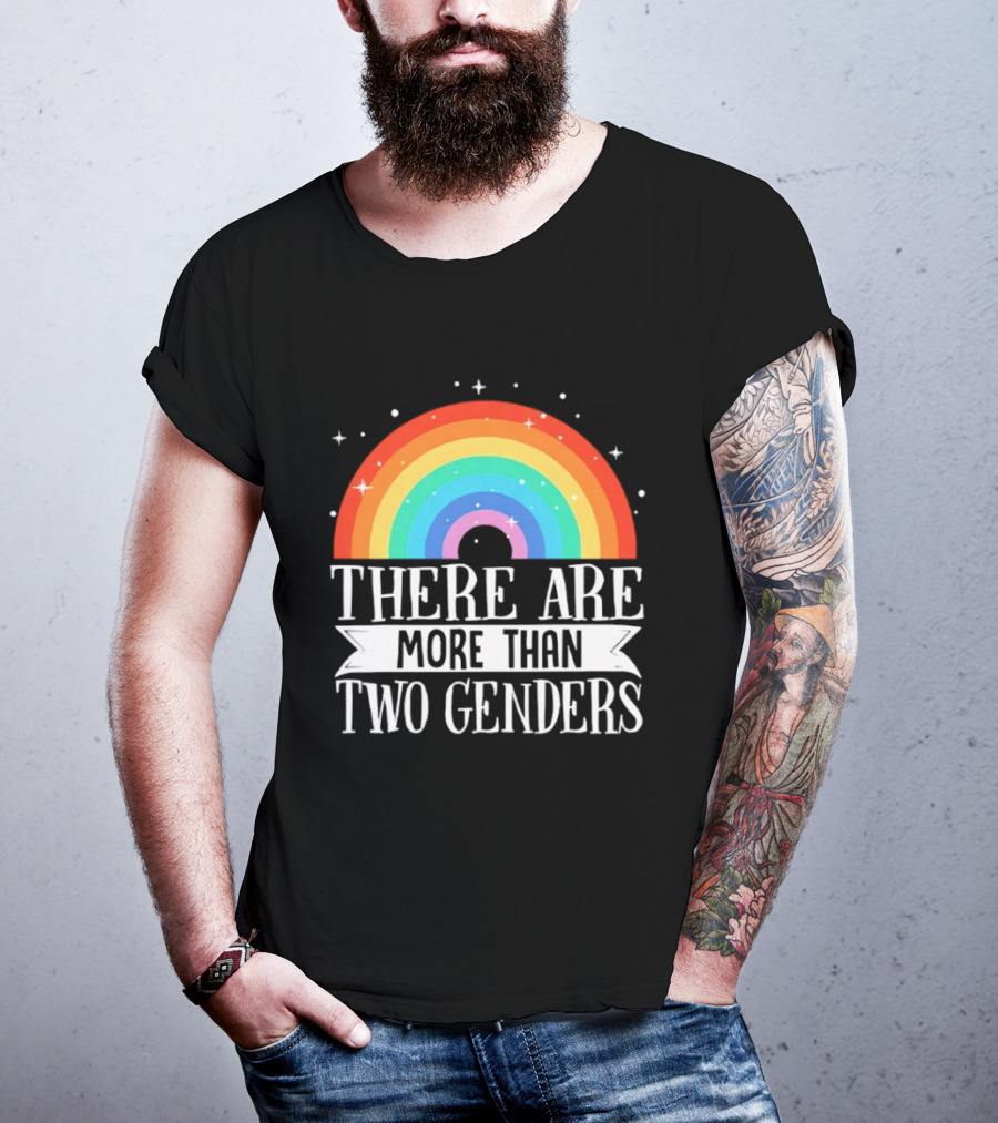 There Are More Than Two Genders Rainbow Pride LGBTQ+ Awareness T-Shirt