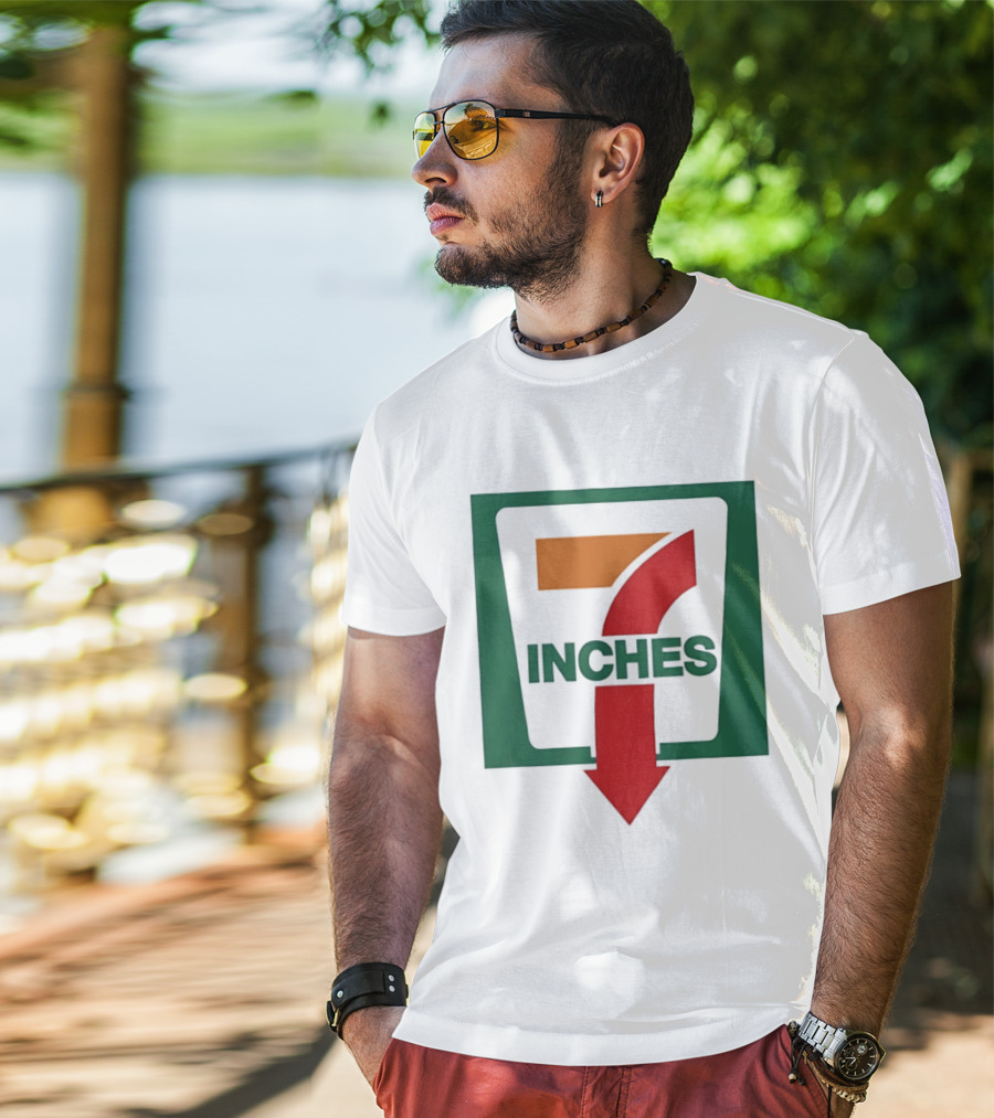 7 Inches Down Arrow Logo In Green And Red T-Shirt