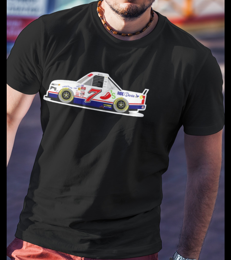 2025 Nascar Carson Hocevar Ride Den Te Chilis 7 Racing Truck T-Shirt