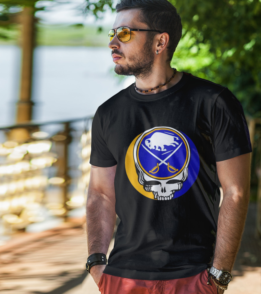 Buffalo Sabres Grateful Dead Steal Your Face Hockey 2026 Collaboration T-Shirt