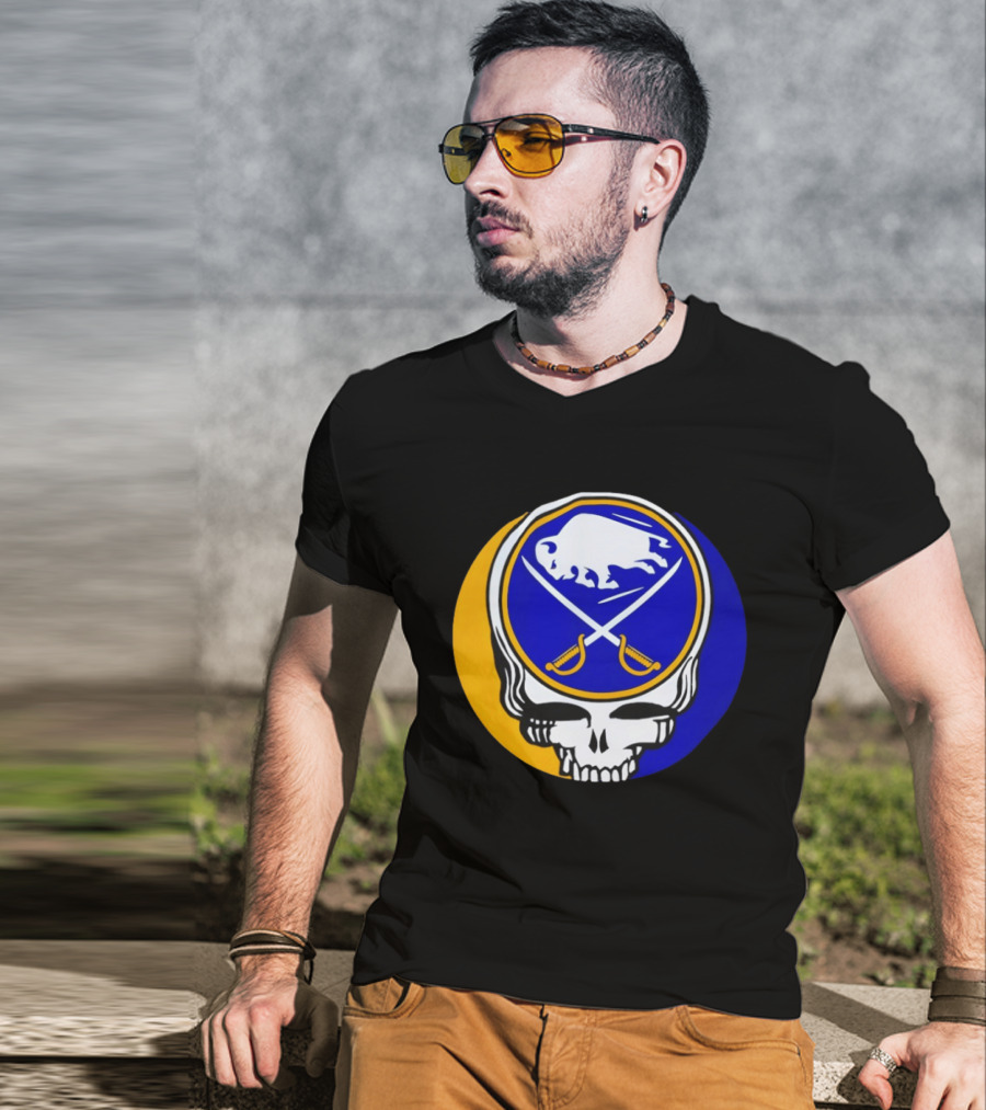 Buffalo Sabres Grateful Dead Steal Your Face Hockey 2026 Collaboration T-Shirt