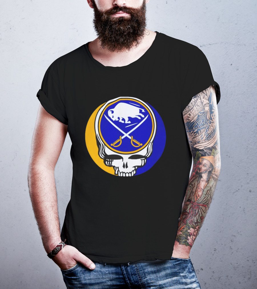 Buffalo Sabres Grateful Dead Steal Your Face Hockey 2026 Collaboration T-Shirt