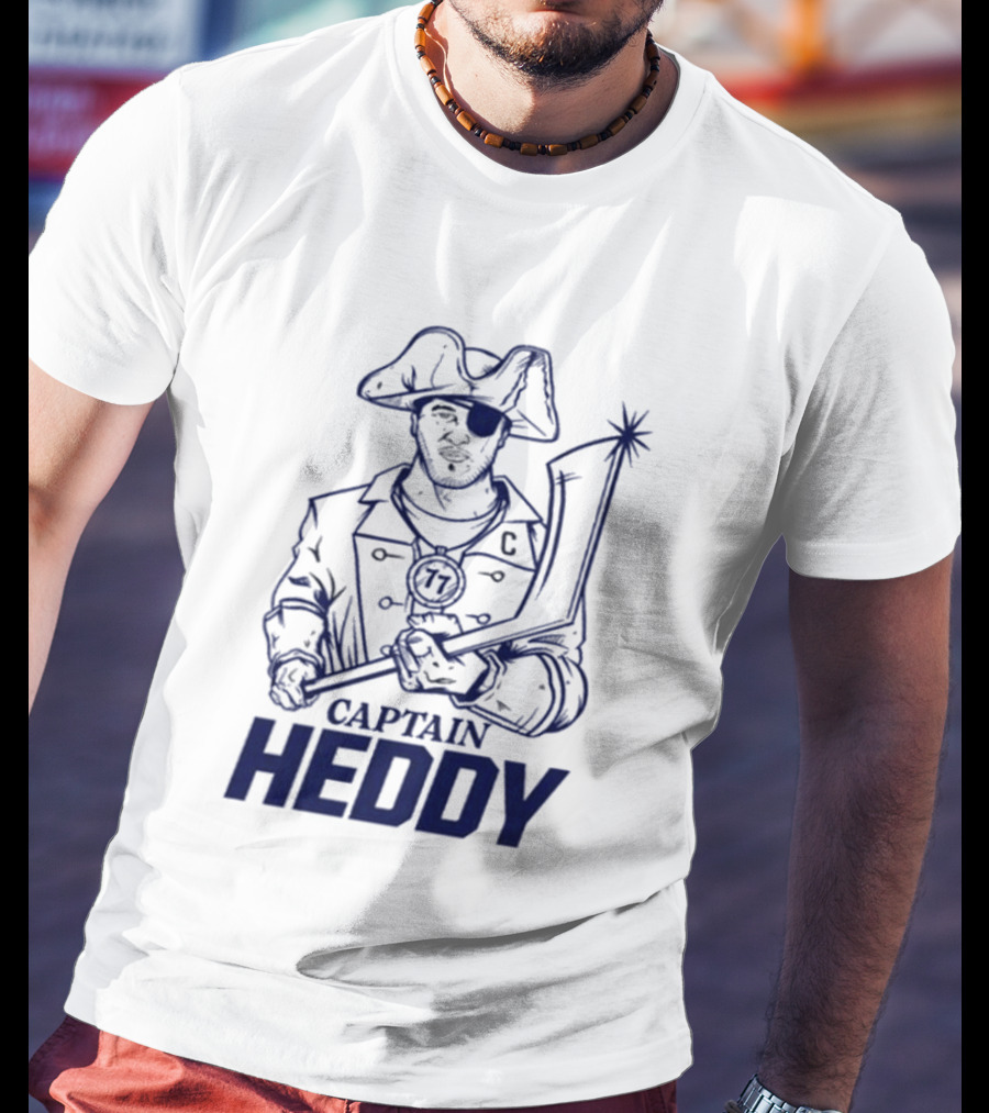 Captain Heddy C Logo Pirate Eye Patch Sword T-Shirt