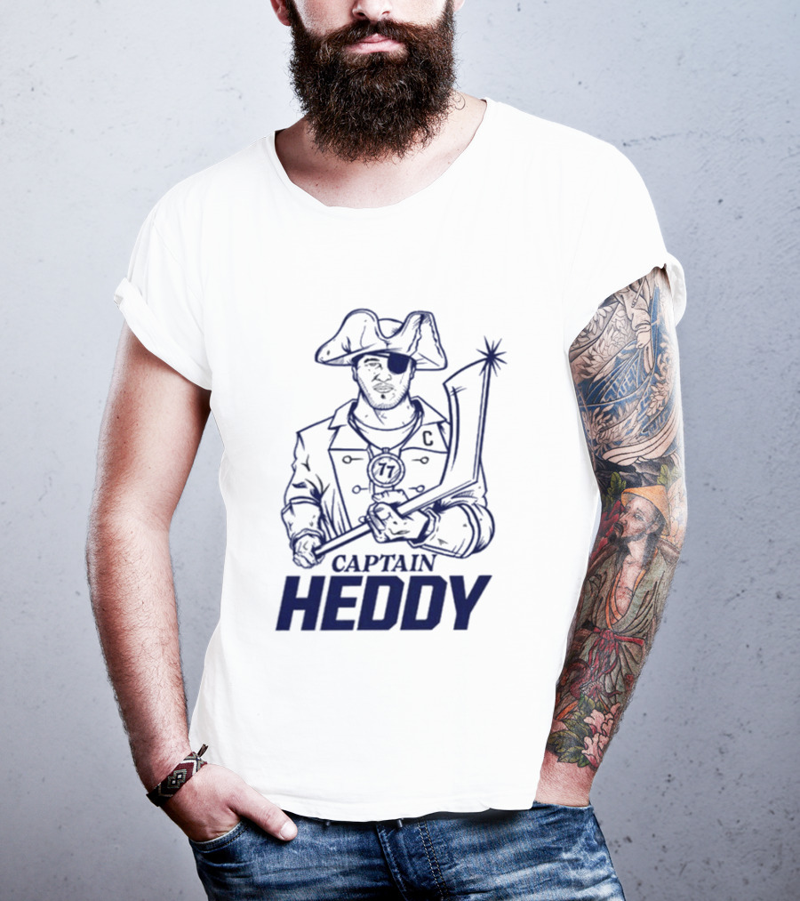 Captain Heddy C Logo Pirate Eye Patch Sword T-Shirt