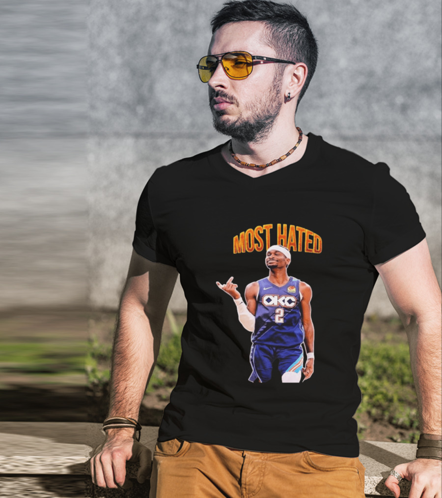 Shai Gilgeous Alexander OKC 2 NBA Basketball "MOST HATED T-Shirt