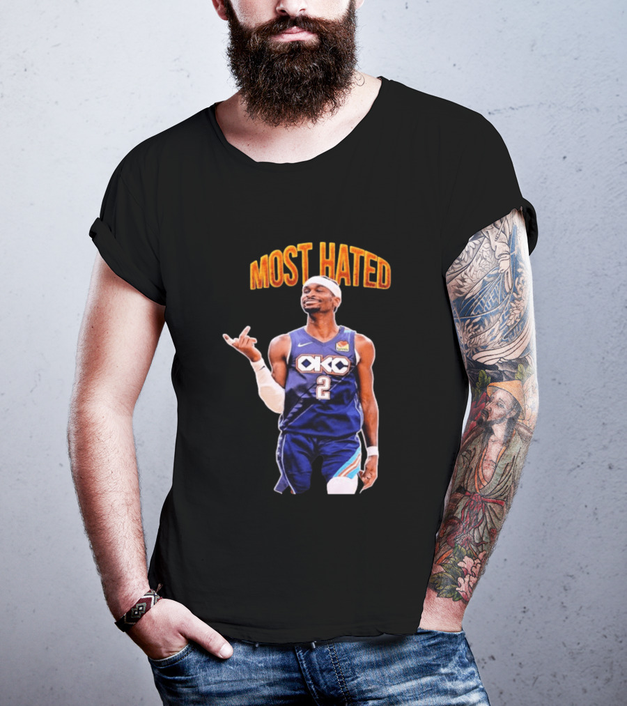 Shai Gilgeous Alexander OKC 2 NBA Basketball "MOST HATED T-Shirt