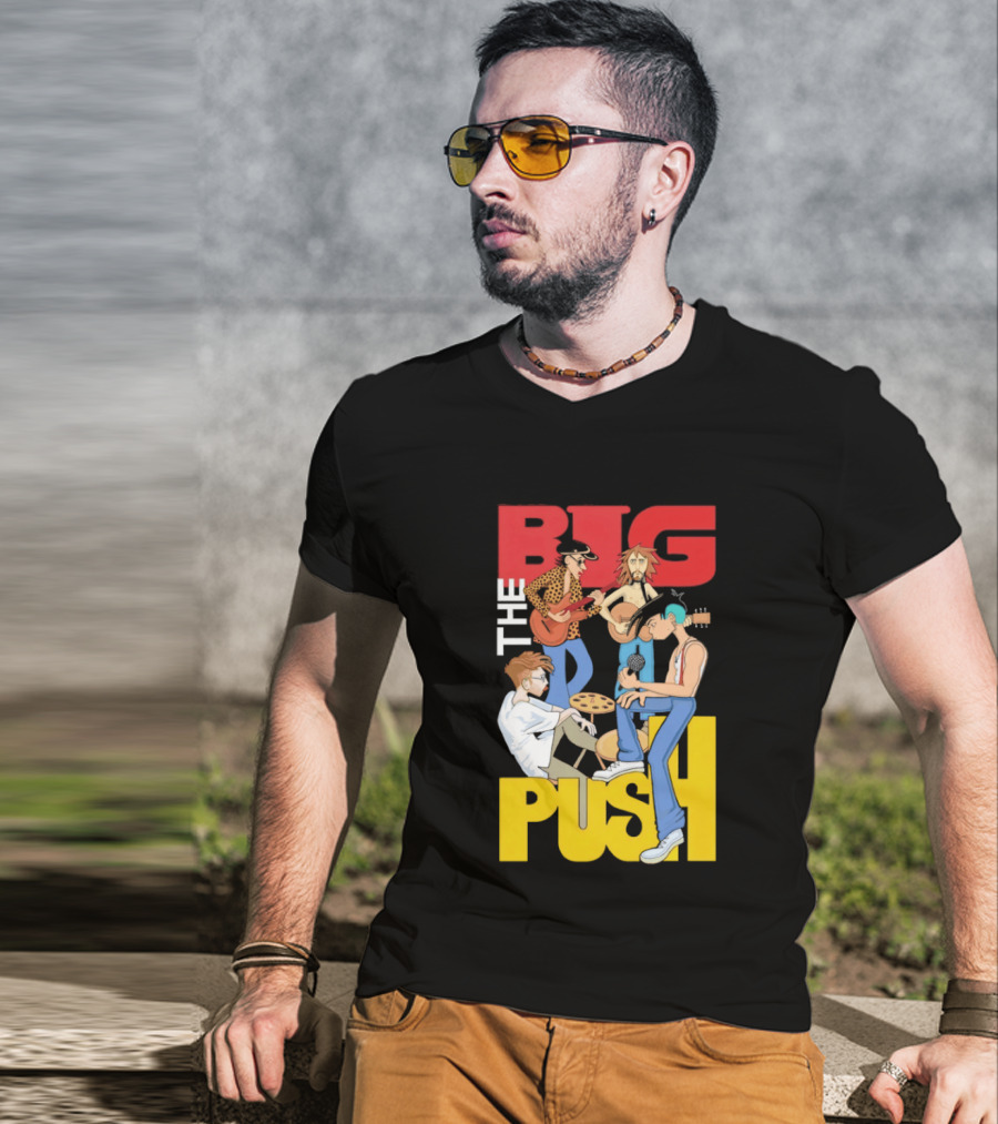 The Big Push Band Colorful Animation With Musical Instruments T-Shirt