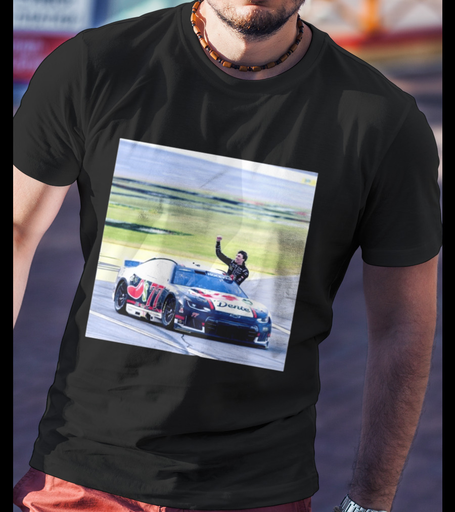 Carson Hocevar First Win Nascar Cup Series 2026 Talladega Number 77 Car Victory Celebrating Dente T-Shirt