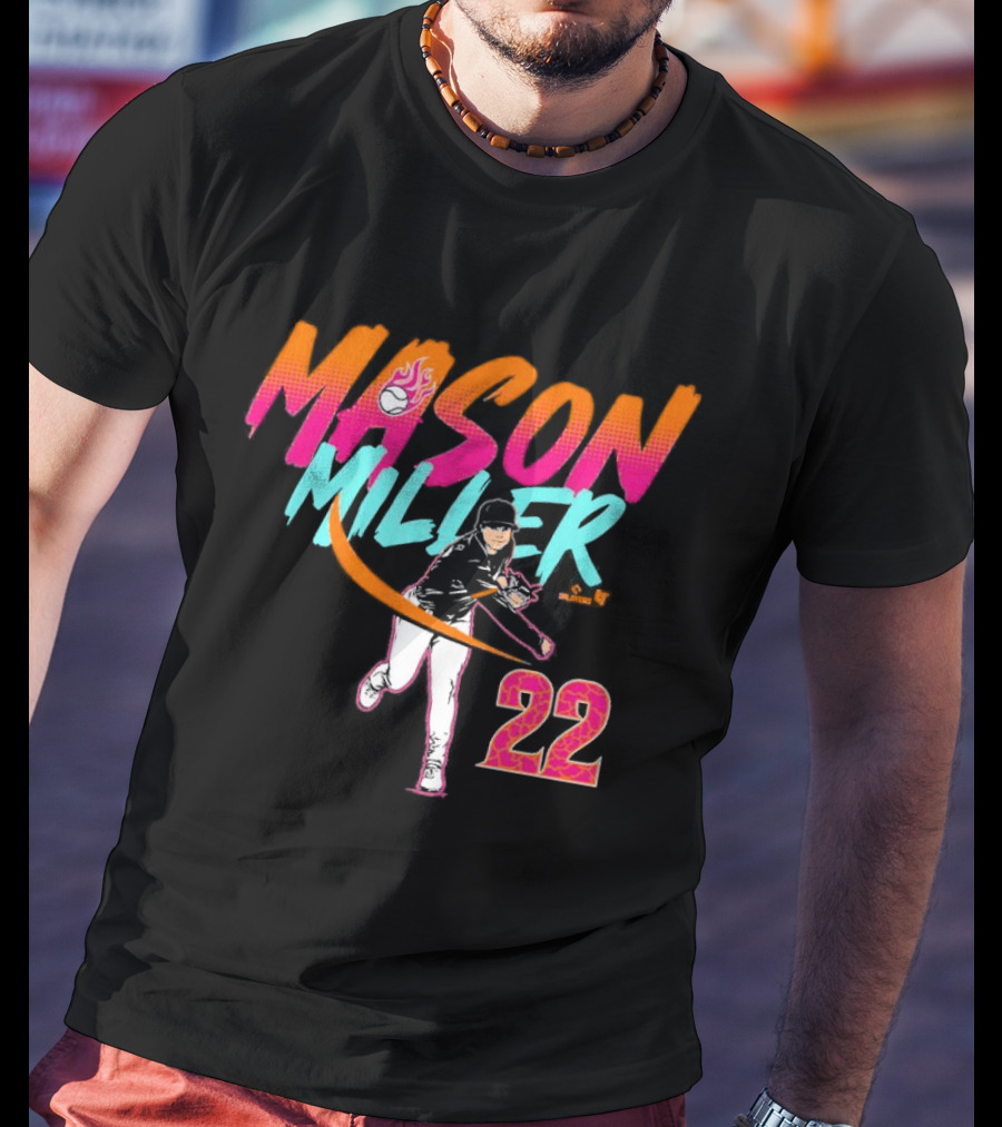 Mason Miller 22 Flaming Baseball Pitcher City Edition T-Shirt