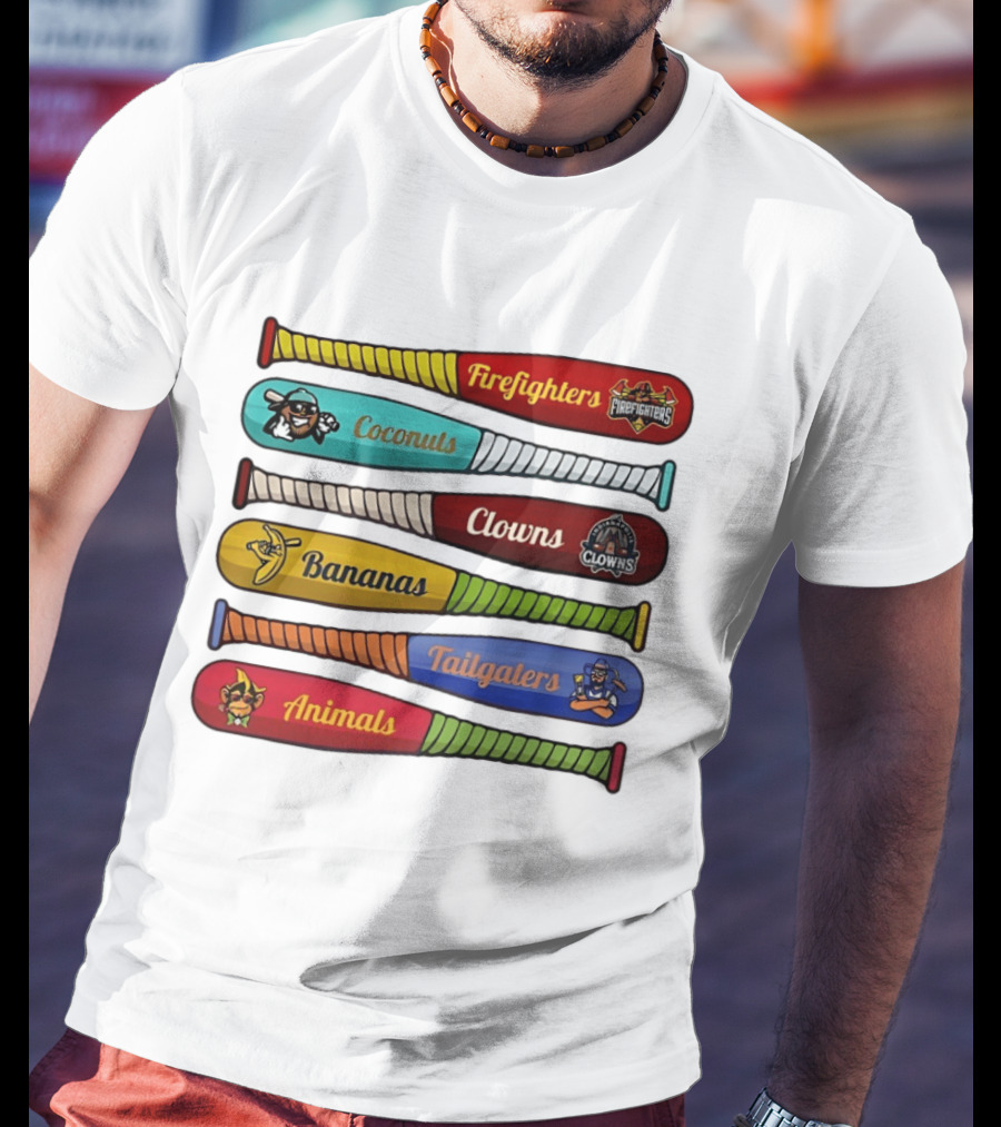 Firefighters Coconuts Clowns Bananas Tailgaters Animals Baseball Bats T-Shirt