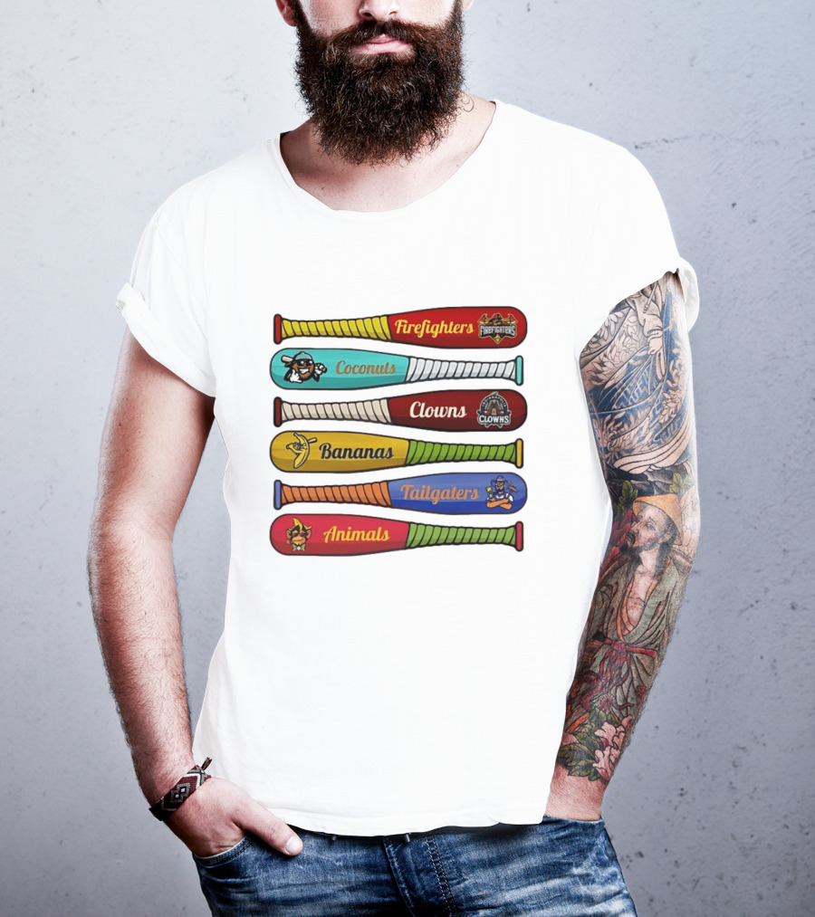 Firefighters Coconuts Clowns Bananas Tailgaters Animals Baseball Bats T-Shirt