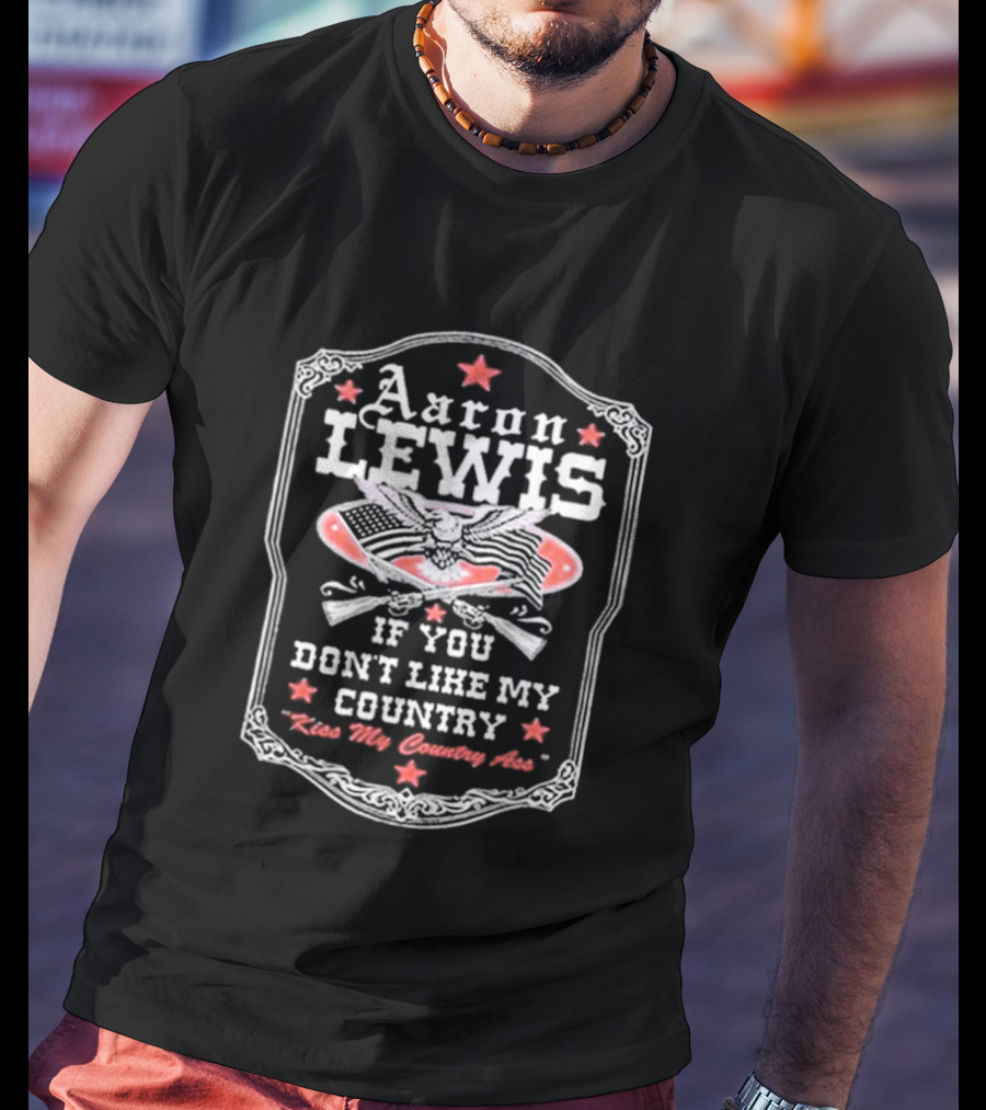 Aaron Lewis If You Don't Like My Country Leave Guitar Wings T-Shirt