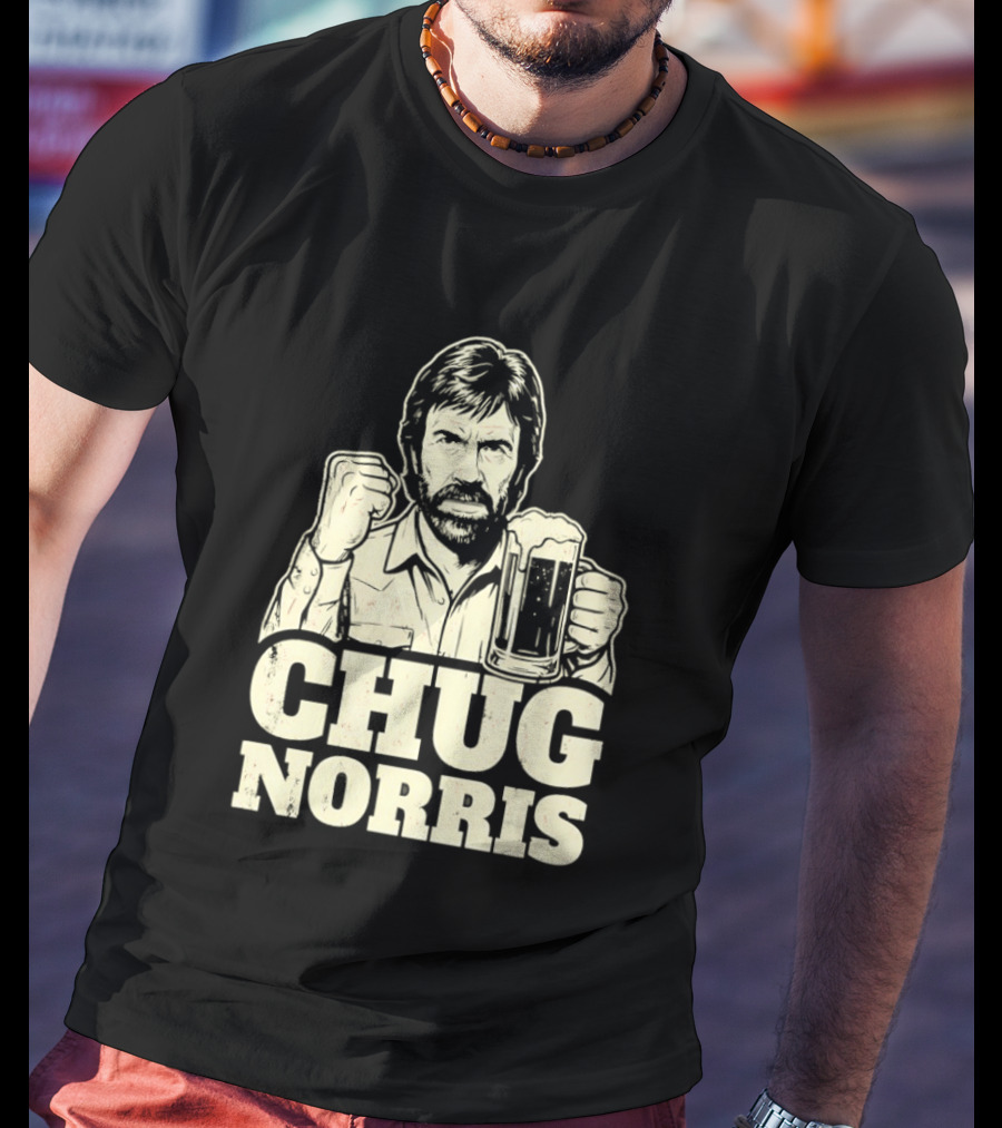 Chug Norris Beer Funny Drinking Joke T-Shirt