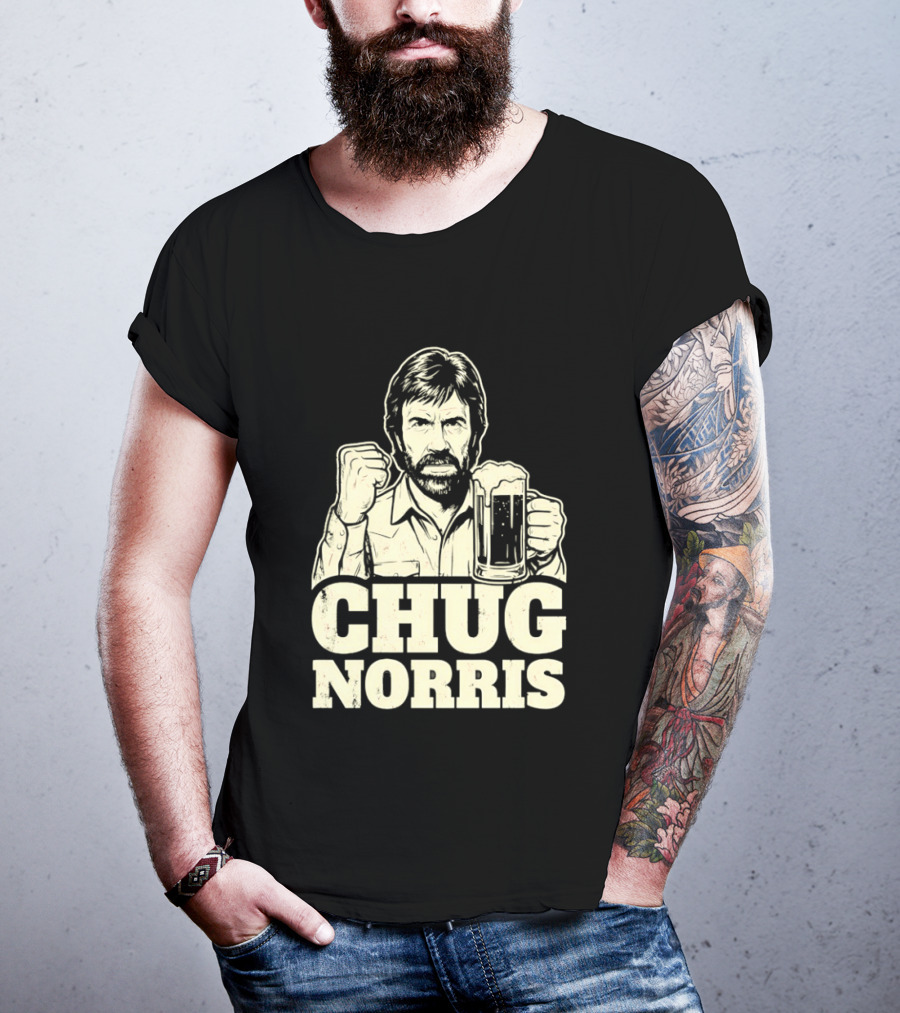 Chug Norris Beer Funny Drinking Joke T-Shirt