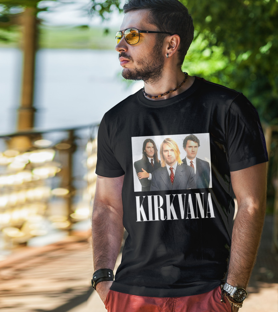 Kirkvana Nirvana Album Covers Suits Band Members T-Shirt