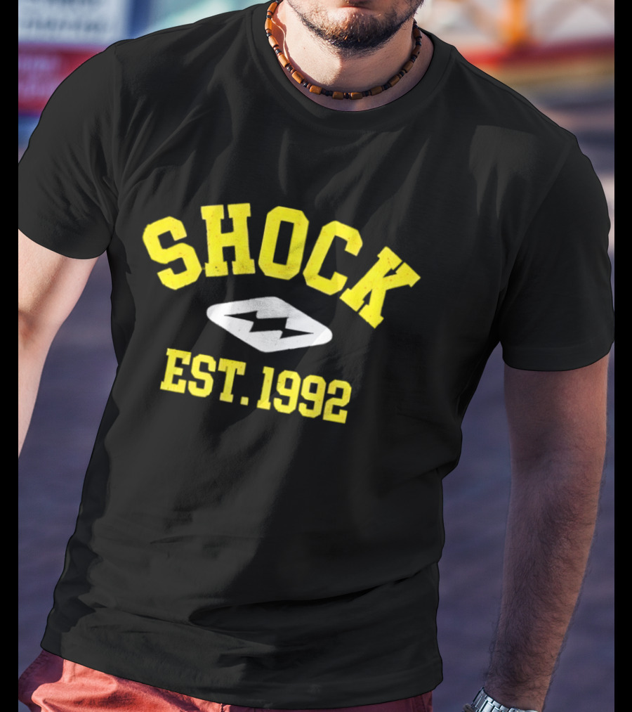 Marcus Fakatou Shock Est 1992 Electric T-Shirt