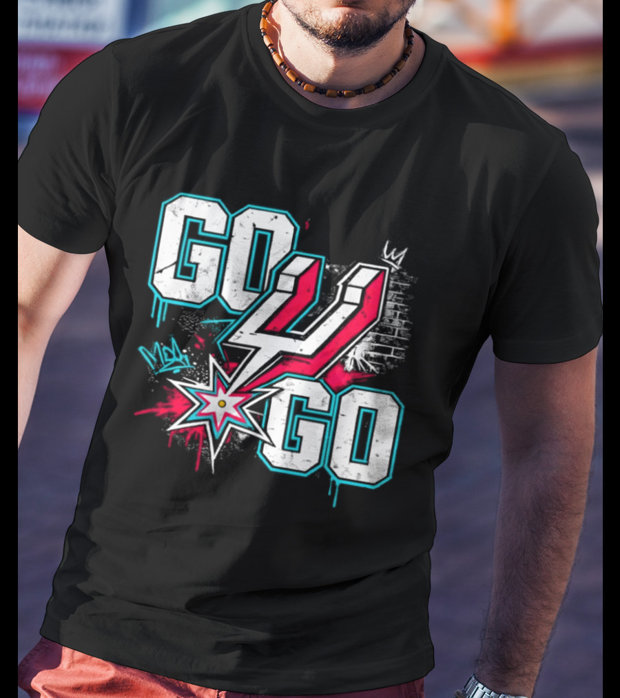 San Antonio Spurs Go Spurs Go Basketball Graffiti 4 Star T-Shirt