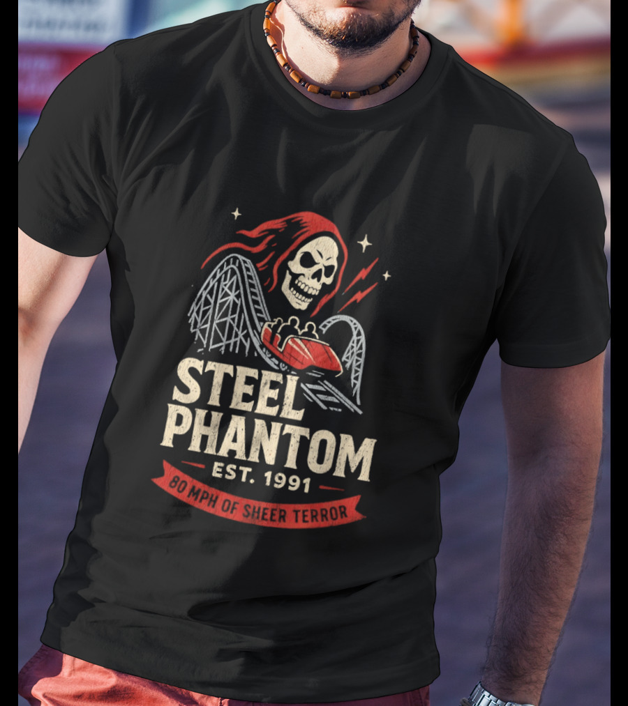 Steel Phantom 80 MPH Of Sheer Terror Pittsburgh Steelers Skeleton Est 1991 T-Shirt