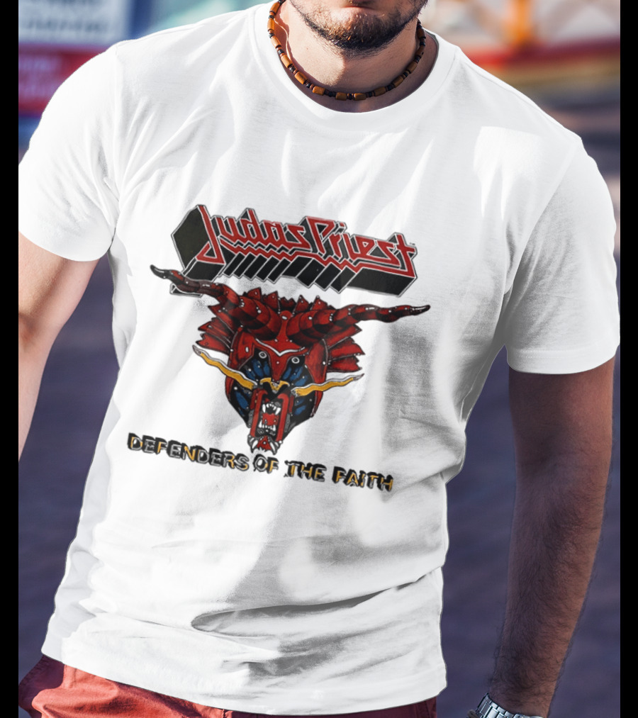 Judas Priest Defenders Of The Faith Album Cover Art Demon Helmet T-Shirt