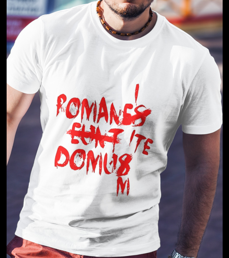 Romanes Eunt Domus Graffiti Style Python Sketch Monty Python Joke T-Shirt