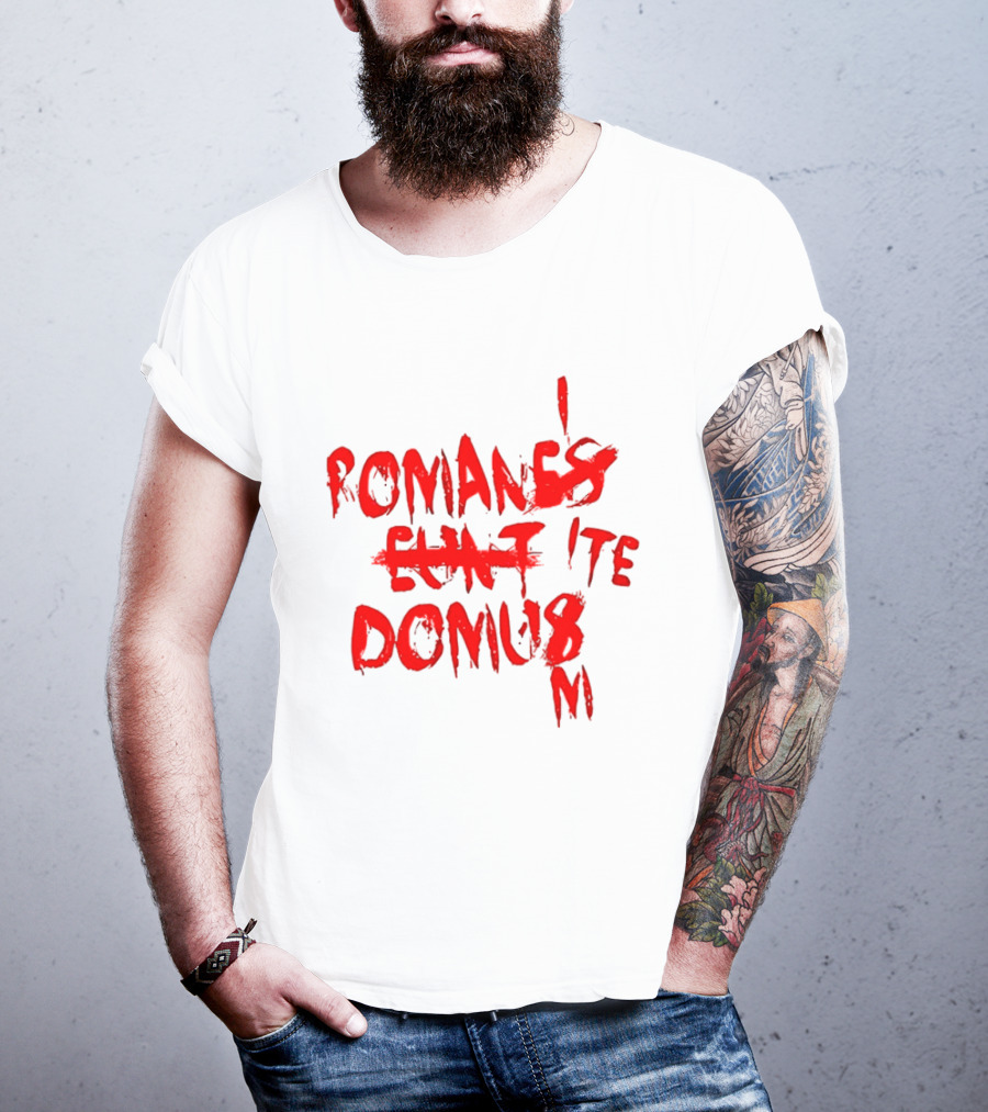 Romanes Eunt Domus Graffiti Style Python Sketch Monty Python Joke T-Shirt