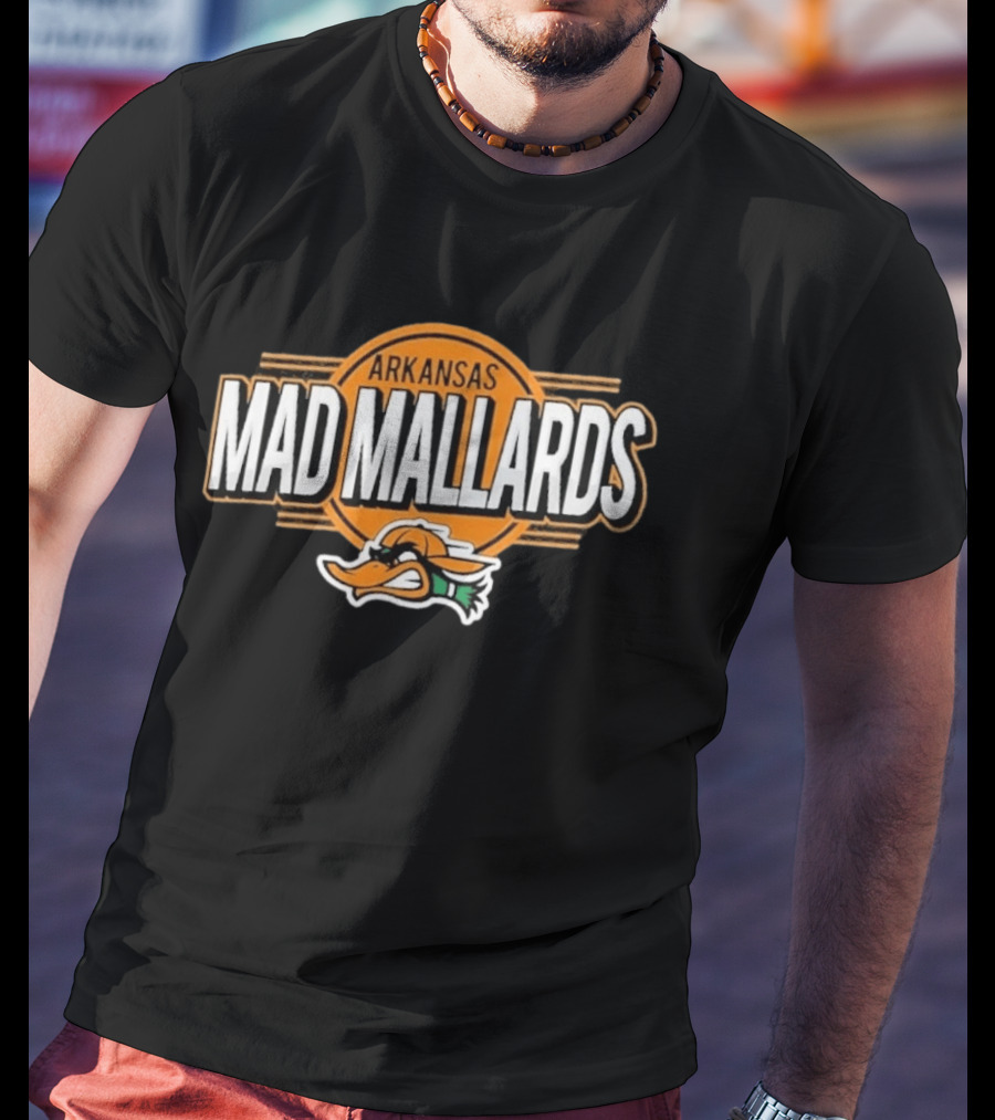 Arkansas Mad Mallards Logo With Duck Face T-Shirt