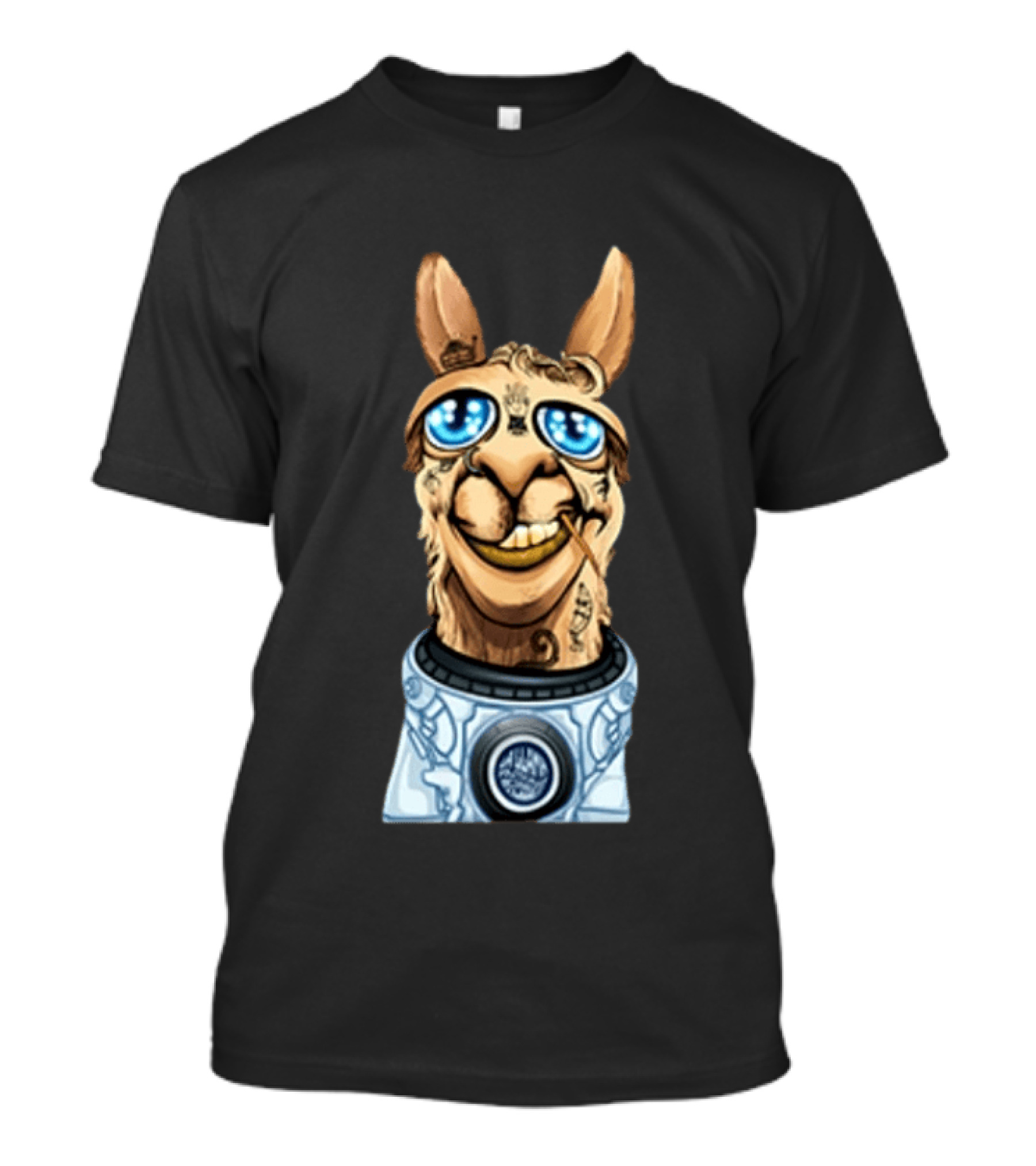 Astronaut Llama Space Adventure With Cosmic Glasses And Spacesuit T-Shirt