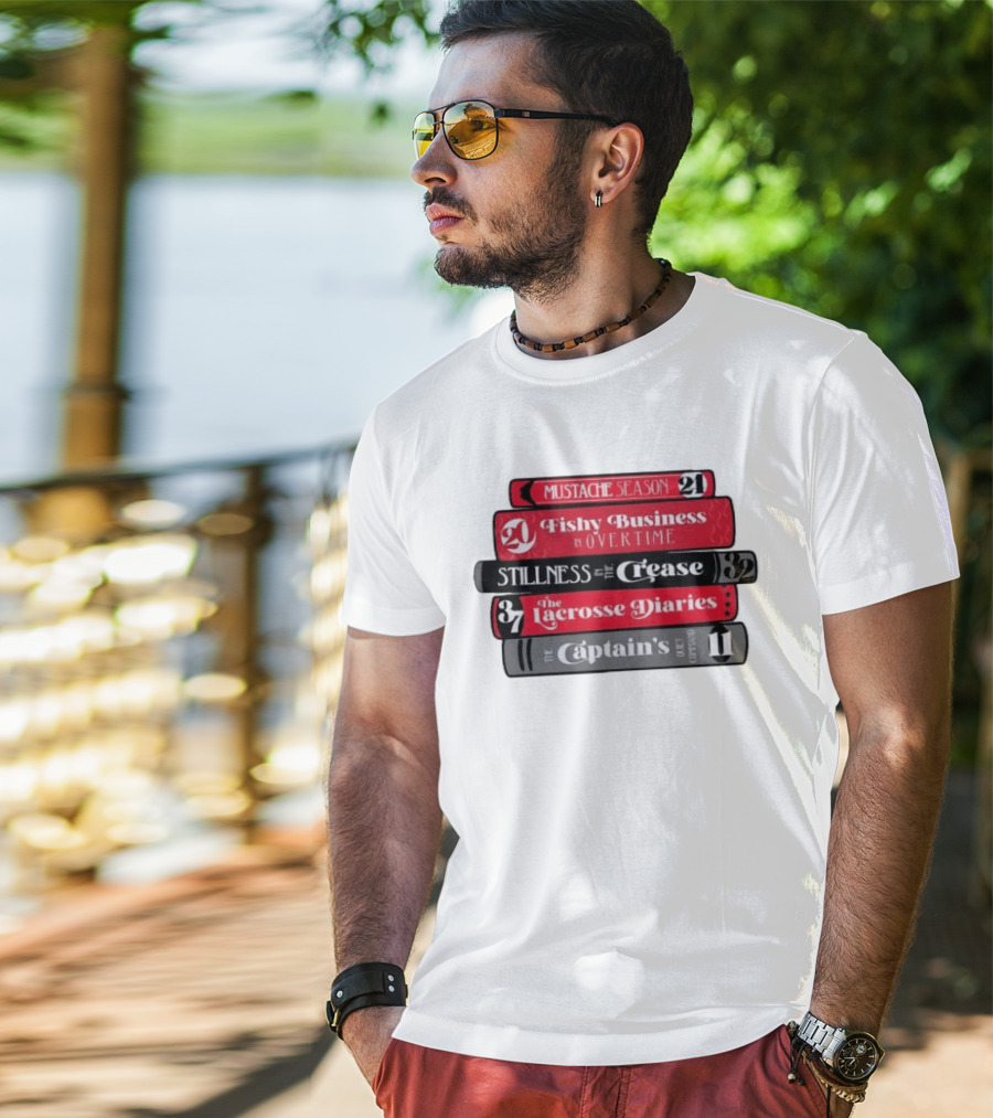 Carolina Hurricanes Hockey Girl Book Club Mustache Season Fishy Business Stillness Crease Lacrosse Diaries Captain's Command T-Shirt