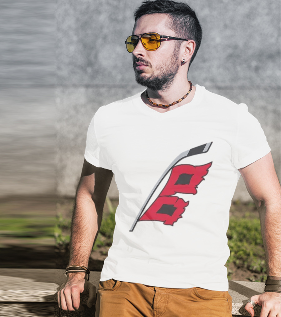 Carolina Hurricanes Red Storm Surge Hockey Stick Flag T-Shirt