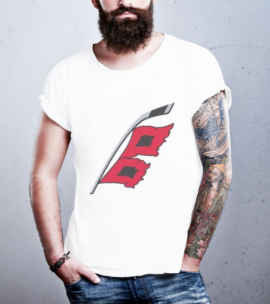Carolina Hurricanes Red Storm Surge Hockey Stick Flag T-Shirt
