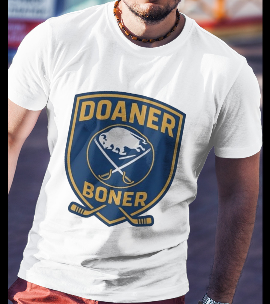 Buffalo Sabres Doaner Boner Logo With Crossed Hockey Sticks T-Shirt