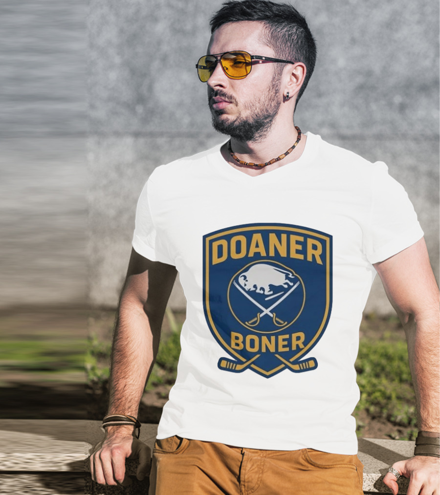 Buffalo Sabres Doaner Boner Logo With Crossed Hockey Sticks T-Shirt