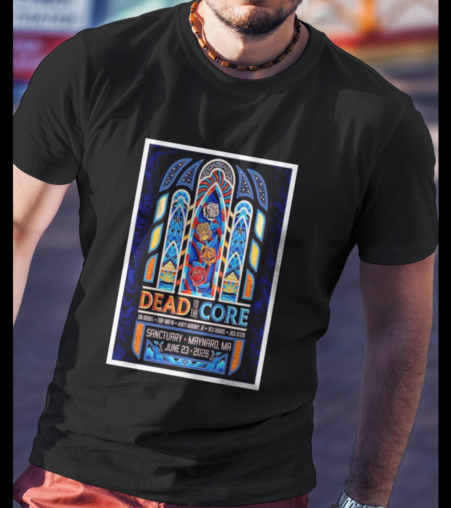 Dead To The Core Sanctuary Maynard MA June 23 2026 Floral Stained Glass T-Shirt