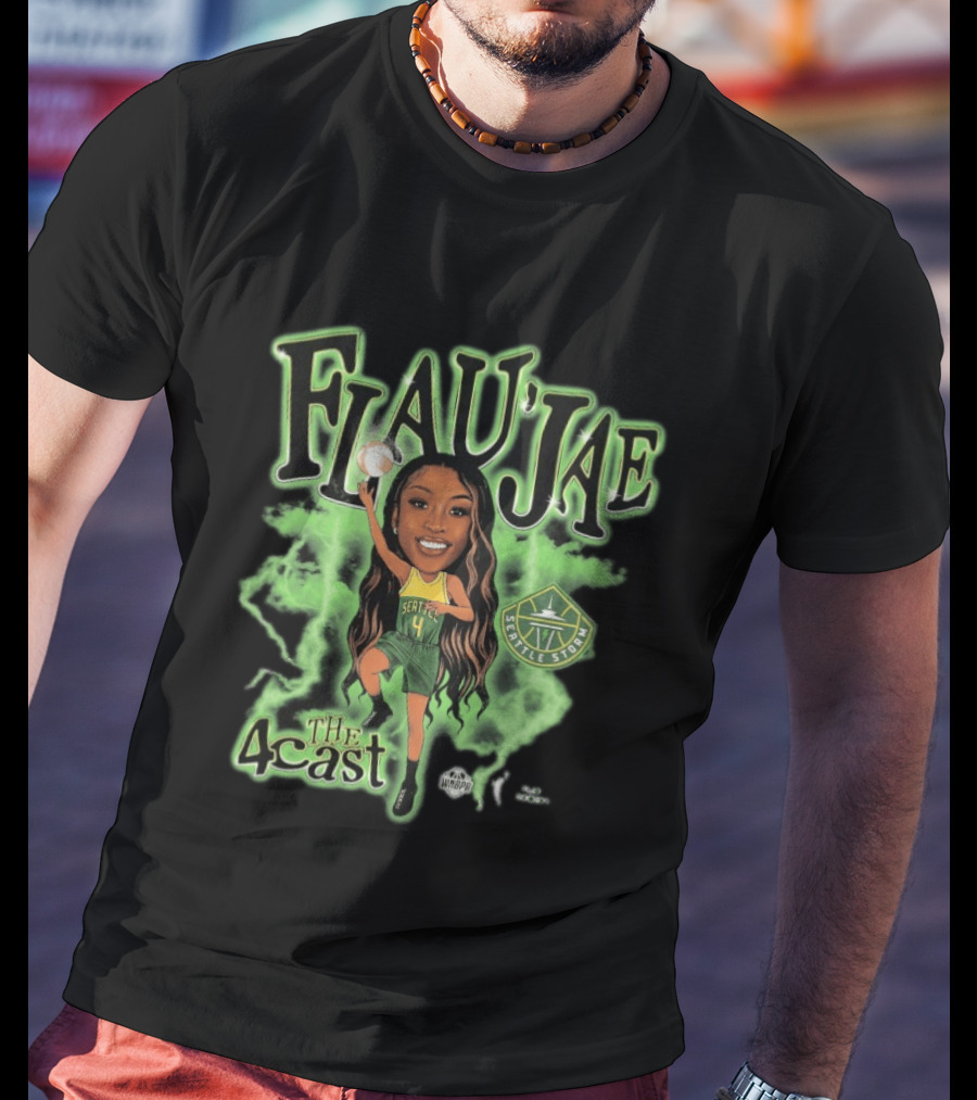 Seattle Storm Flau'jae Johnson The 4Cast Team Playa Society T-Shirt