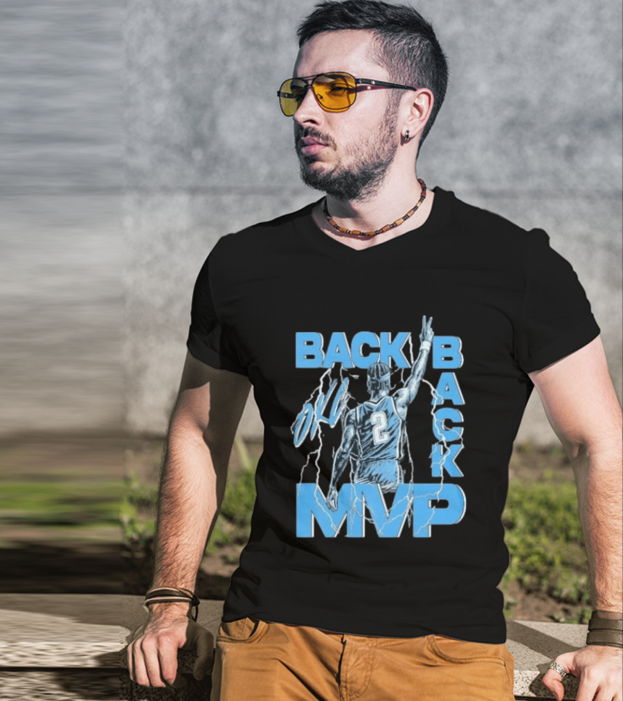 Back To Back MVP Shai Gilgeous Alexander Lightning Number 2 T-Shirt