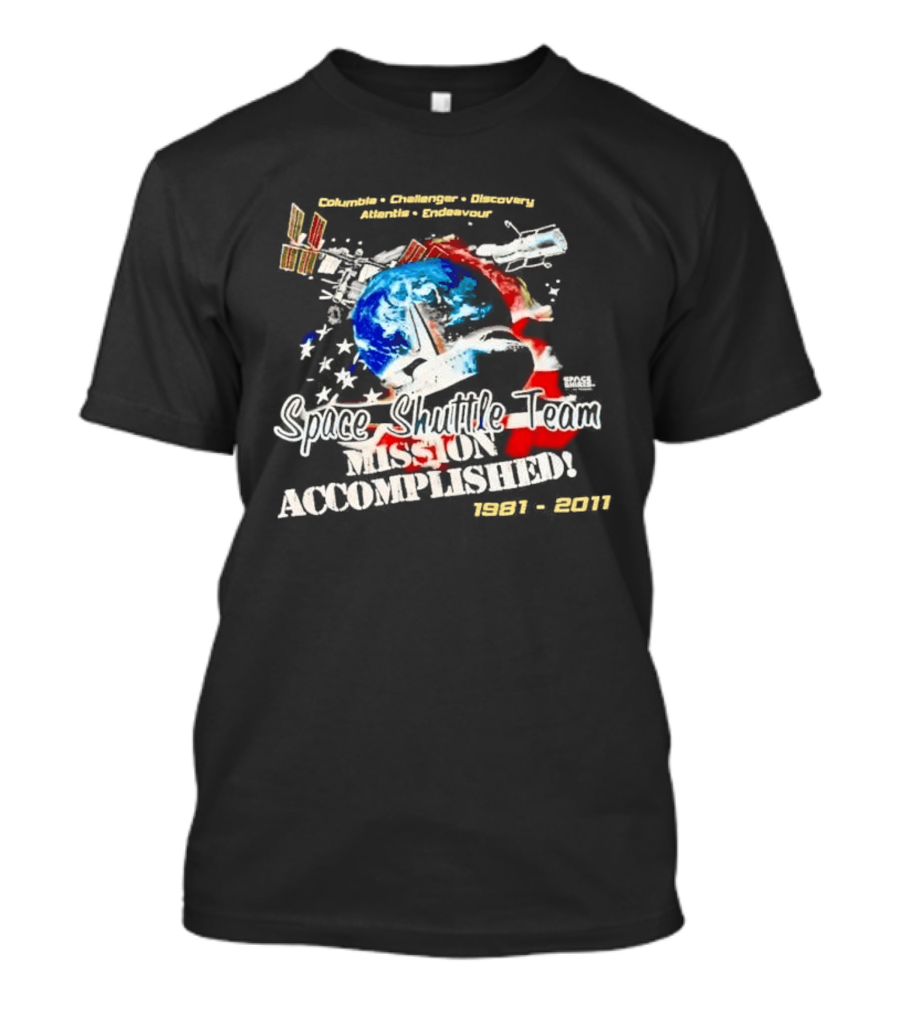 Space Shuttle Team Mission Accomplished 1981 2011 Journey Explore Reach T-Shirt