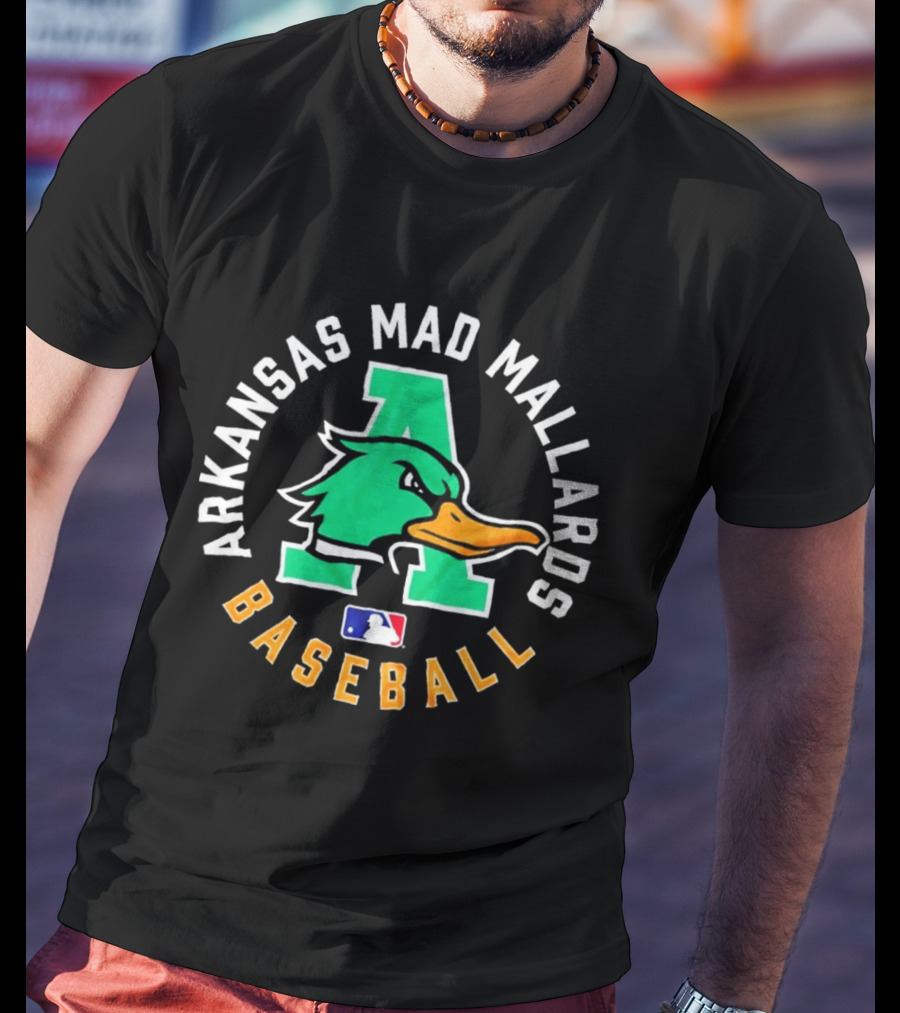 Arkansas Mad Mallards Baseball Team Logo With Iconic Duck And MLB T-Shirt