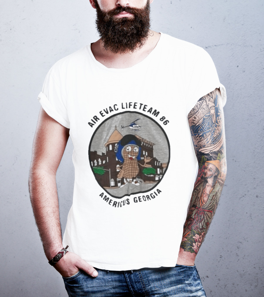 Air Evac Lifeteam 86 Americus Georgia Helicopter Peanut T-Shirt