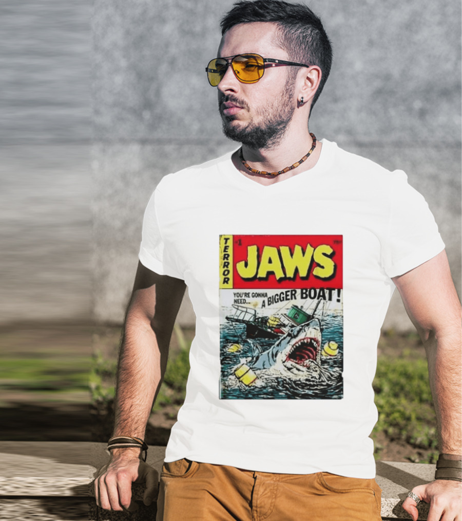 Terror Jaws Comic Cover You're Gonna Need A Bigger Boat T-Shirt