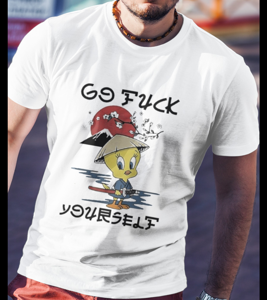 Looney Tunes Tweety Bird Samurai Go Fuck Yourself T-Shirt