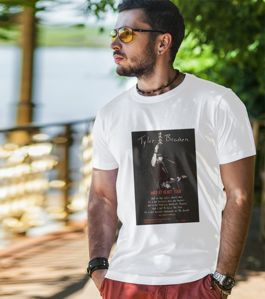 Tyler Braden Wild At Heart Tour 2026 Australia Dates Sydney Deniliquin Melbourne Brisbane Nambour T-Shirt