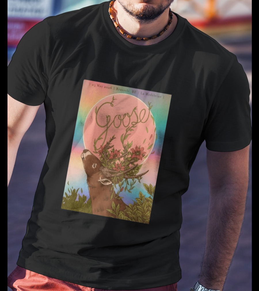 Goose Brussels BE La Madeleine May 25 2026 Deer With Blossoms T-Shirt