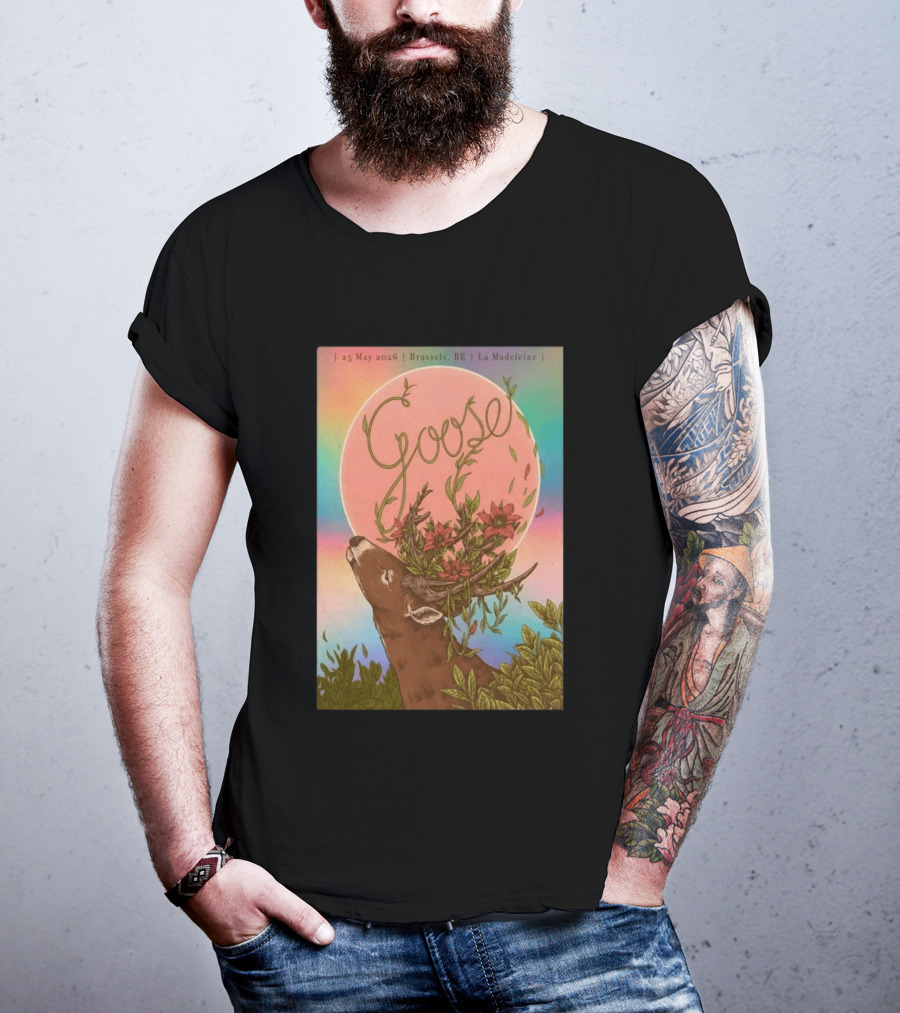 Goose Brussels BE La Madeleine May 25 2026 Deer With Blossoms T-Shirt