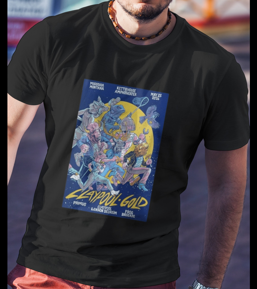 Missoula Montana KettleHouse Amphitheater May 25 2026 Claypool Lennon Delirium Frog Brigade Primus T-Shirt