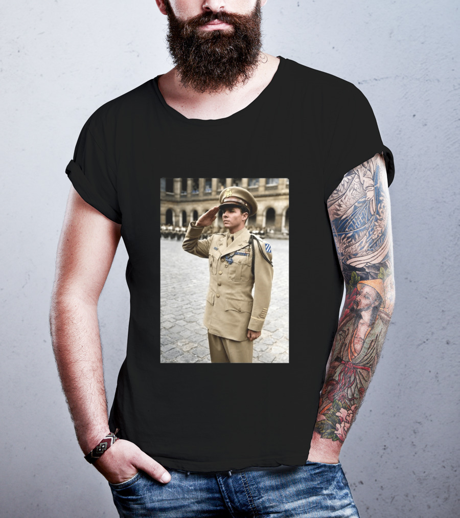 Audie Murphy The Boy Who Wouldn't Die May 28 1971 Plane Crash Hero 45 T-Shirt
